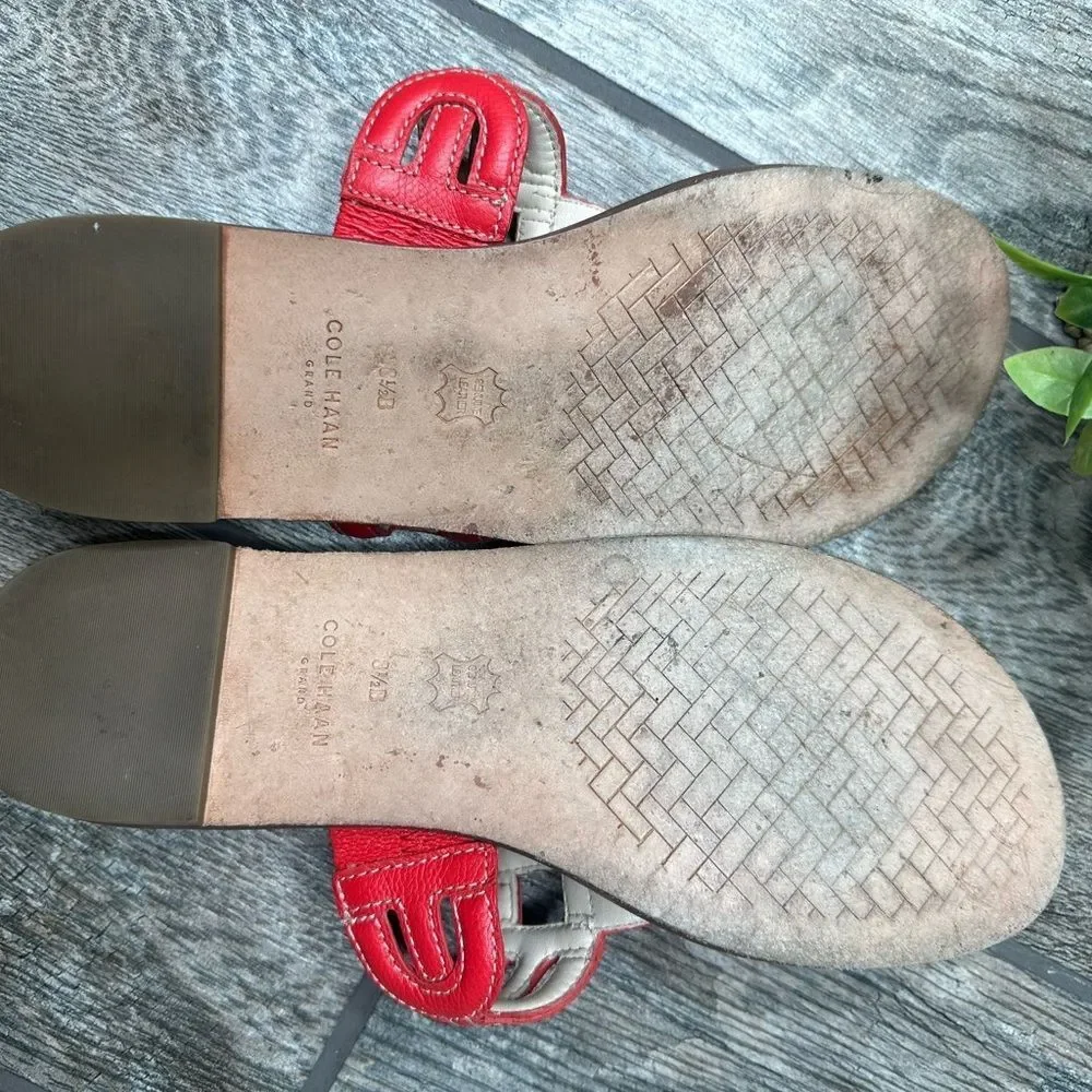 Cole Haan Anoushka Red Leather Sandals